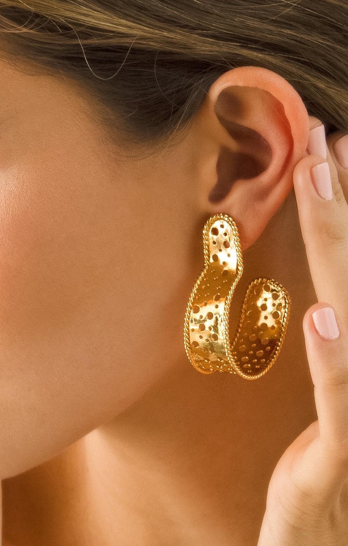 Gold Statement Hoop Earrings