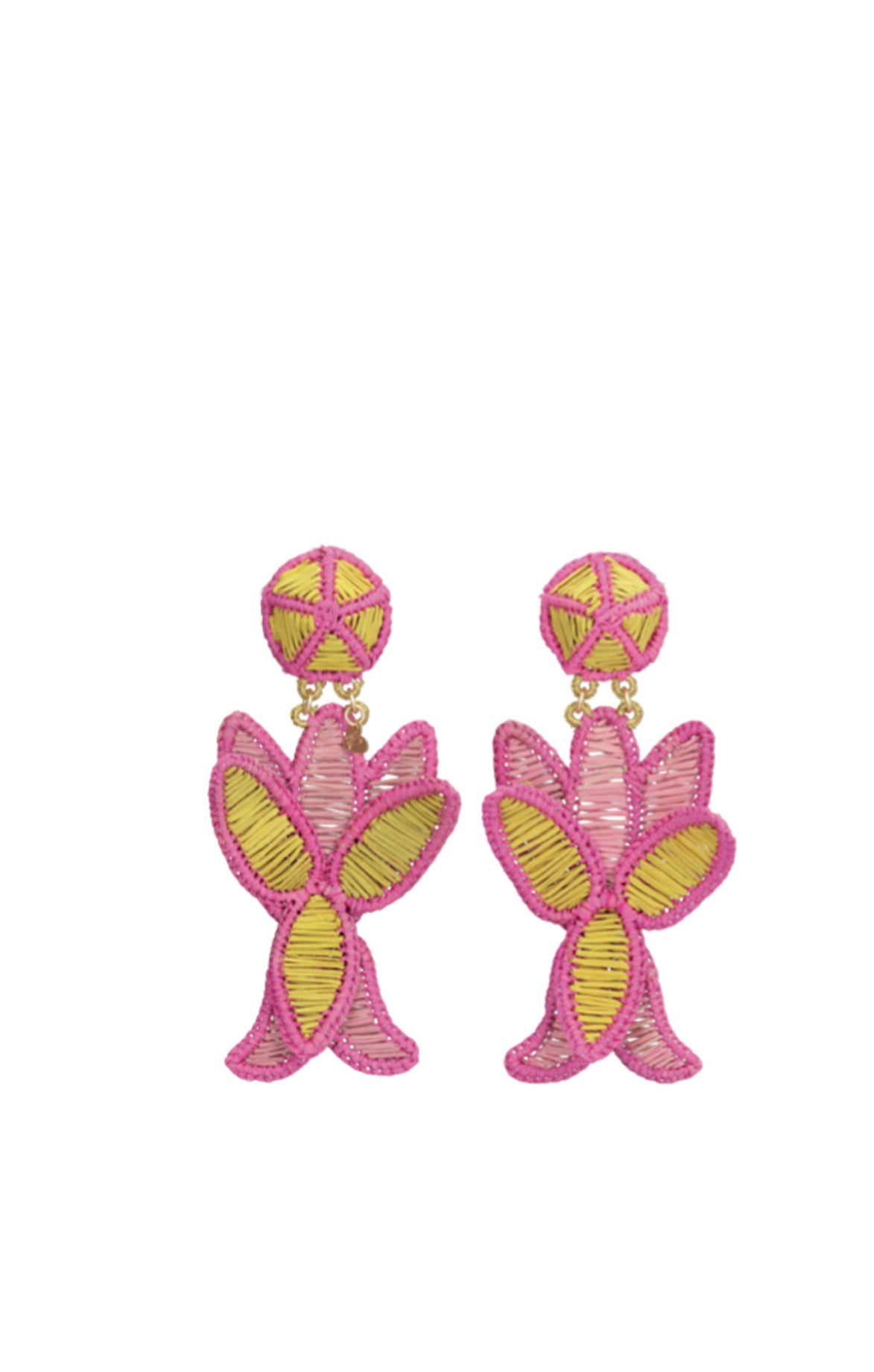 Pink Lotus Flower Earrings