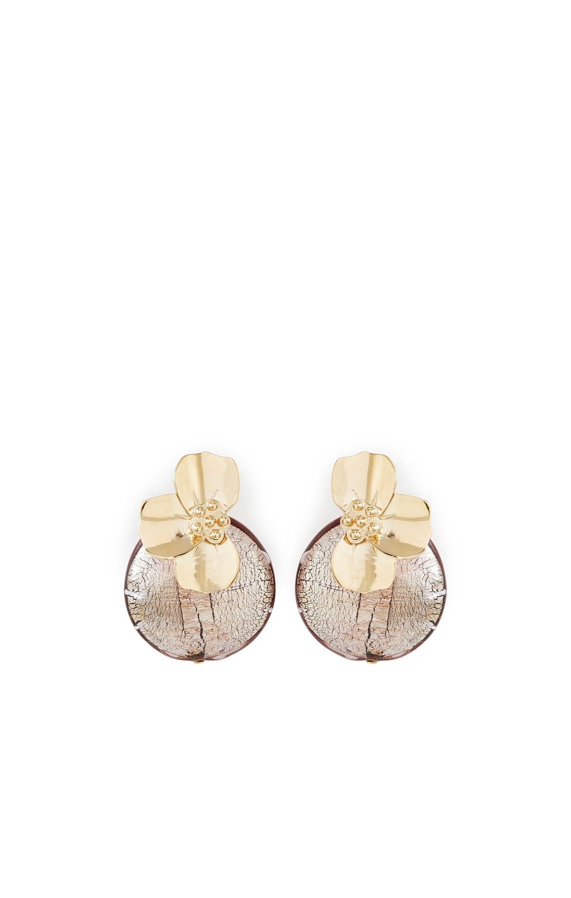 Murano Glass Flower Earrings