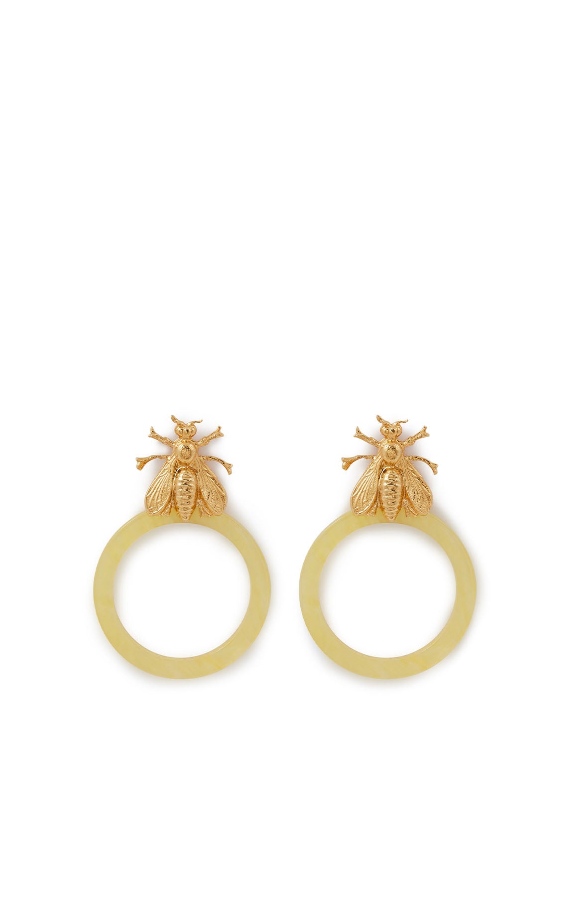Yellow bee earrings